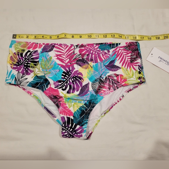 Swimsuits for All, Tankini Two Piece, Olive Palm Design, Size 16 - Picture 7 of 8